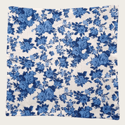 White Navy Blue Floral Reversible Pocket Square - STYLETIE