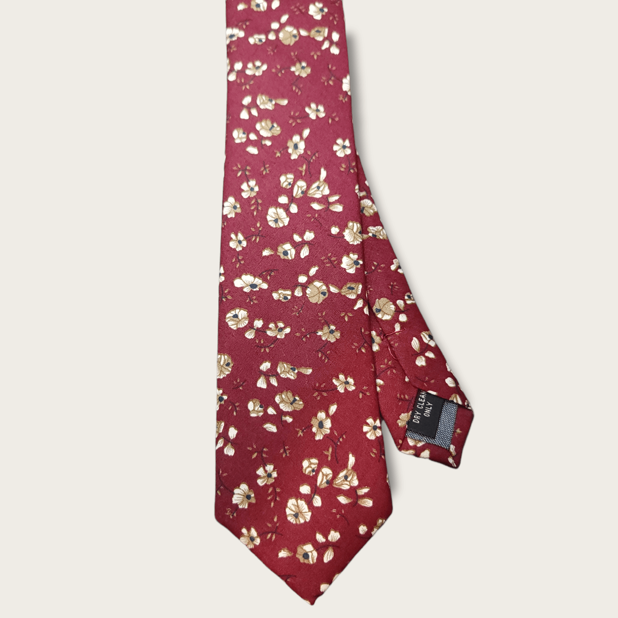 Wine Floral Slim Tie - STYLETIE