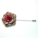 Wood Flower Lapel Pin