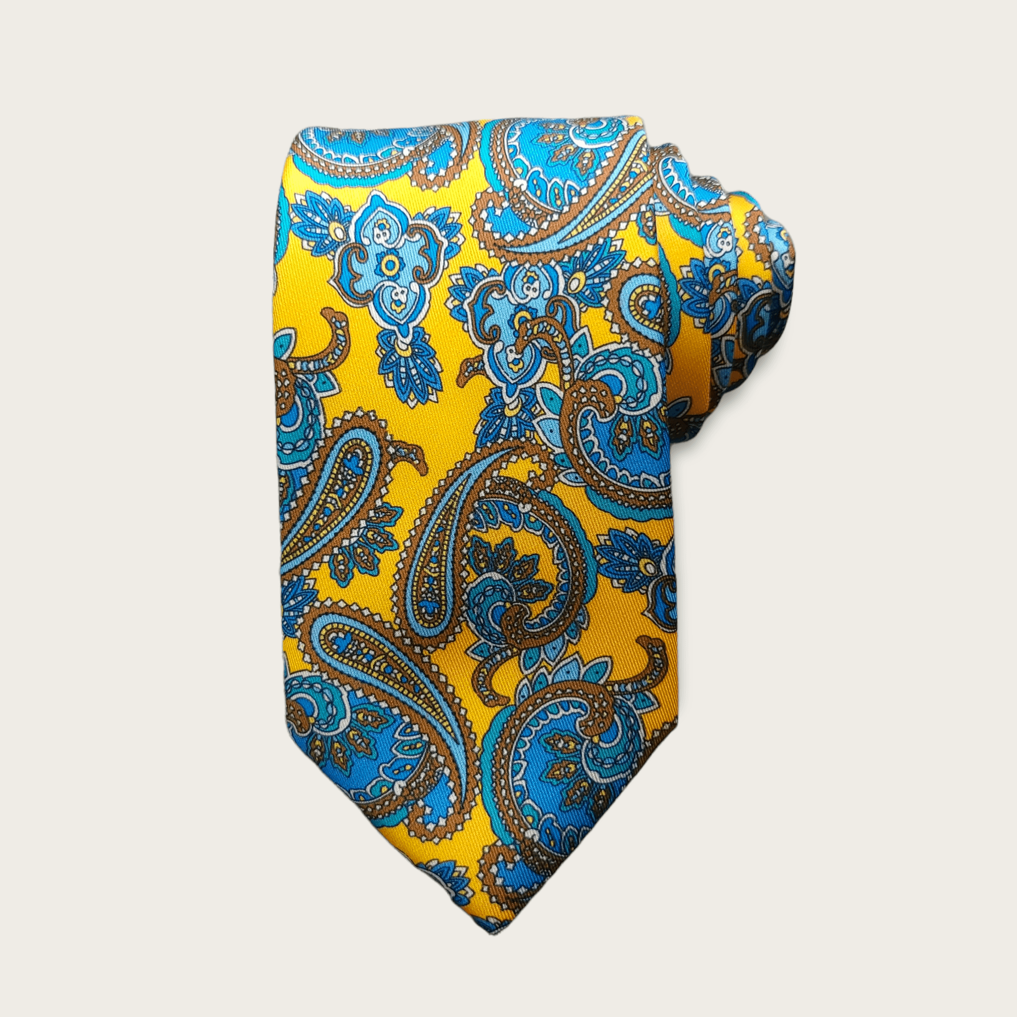 Yellow Blue Paisley Tie - STYLETIE
