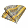 Yellow Blue Striped Silk Tie Pocket Square Cufflinks Set - STYLETIE
