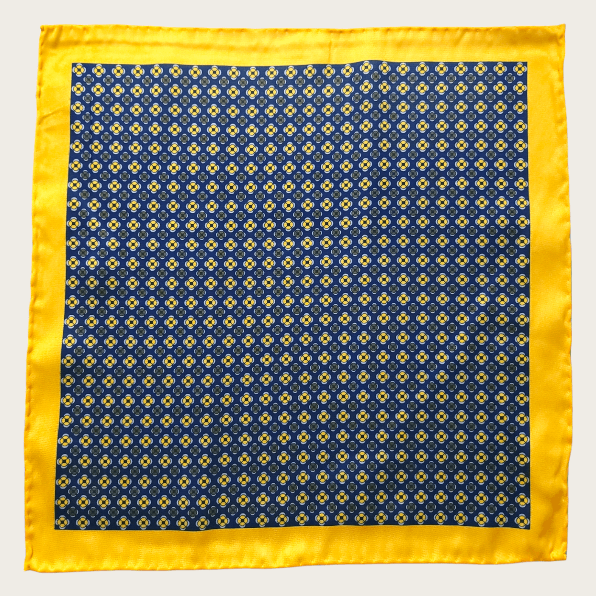 Yellow Blue Stylish and Elegant Silk Pocket Square - STYLETIE